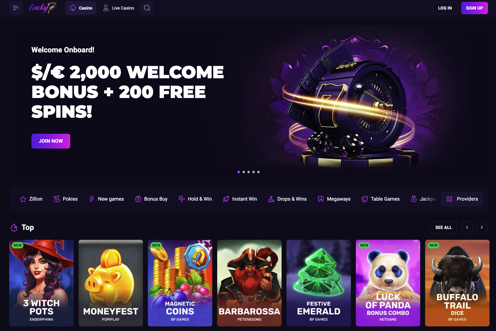 Lucky7even casino lobby